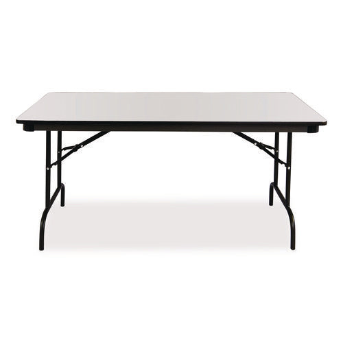 Image of Iceberg OfficeWorks Commercial Wood-Laminate Folding Table, Rectangular, 72" x 30" x 29", Gray/Charcoal