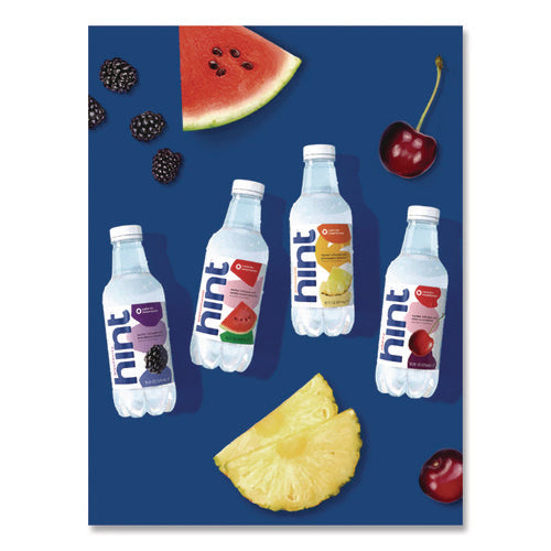 Image of hint® Flavored Water Variety Pack, 3 Blackberry, 3 Cherry, 3 Pineapple, 3 Watermelon, 16 Oz Bottle, 12 Bottles/carton