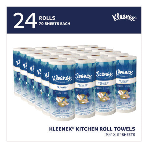 Image of Kleenex® Premiere Kitchen Roll Towels, 1-Ply, 11 x 10.4, White, 70/Roll, 24 Rolls/Carton