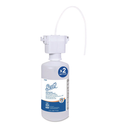 Image of Scott® Antimicrobial Foam Skin Cleanser Refill, Unscented, 1,500 mL, 2/Carton