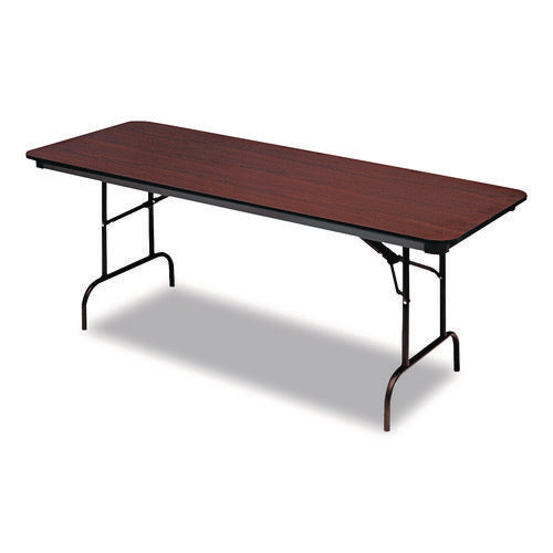 Image of Iceberg OfficeWorks Commercial Wood-Laminate Folding Table, Rectangular, 72" x 30" x 29", Mahogany