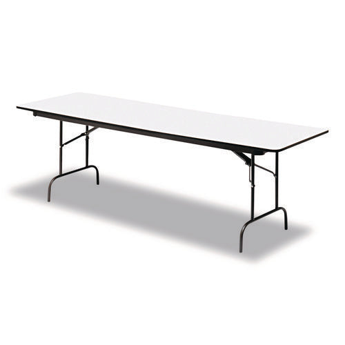 Image of Iceberg OfficeWorks Commercial Wood-Laminate Folding Table, Rectangular, 72" x 30" x 29", Gray/Charcoal