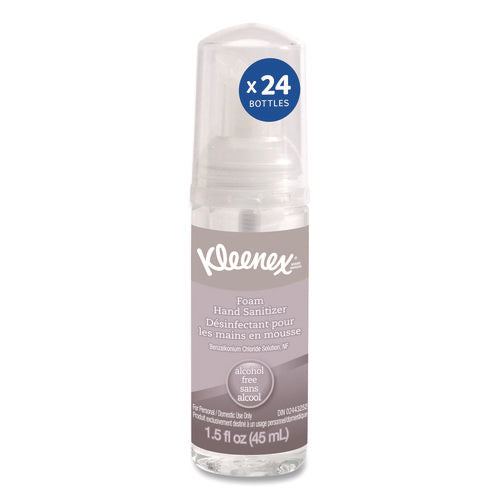 Image of Kleenex® Alcohol-Free Foam Hand Sanitizer, 1.5 Oz Pump Bottle, Unscented, 24/carton