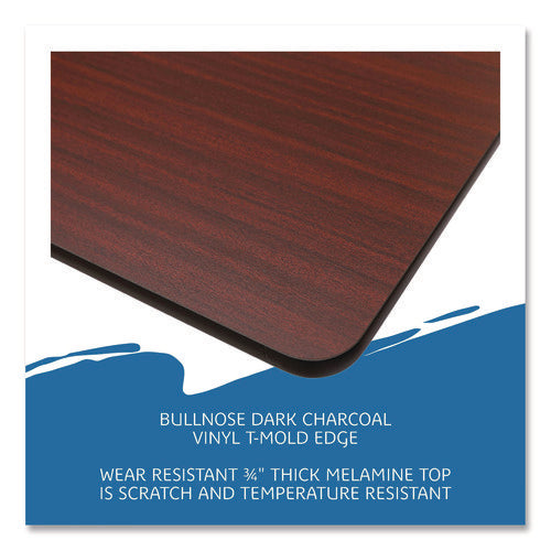 Image of Iceberg OfficeWorks Commercial Wood-Laminate Folding Table, Rectangular, 96" x 30" x 29", Mahogany