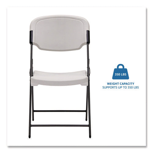 Image of Iceberg Rough n Ready Commercial Folding Chair, Supports Up to 350 lb, 15.25" Seat Height, Platinum Seat, Platinum Back, Black Base