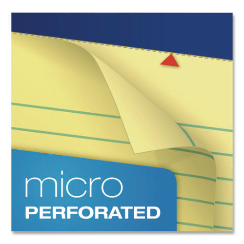 Image of Ampad® Perforated Writing Pads, Wide/legal Rule, 50 Canary-Yellow 8.5 X 11.75 Sheets, Dozen