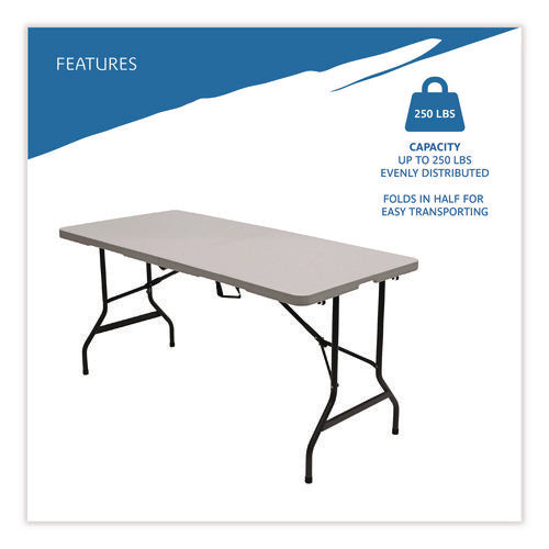 Image of Iceberg IndestrucTable Classic Bi-Folding Table, Rectangular, 60" x 30" x 29", Platinum