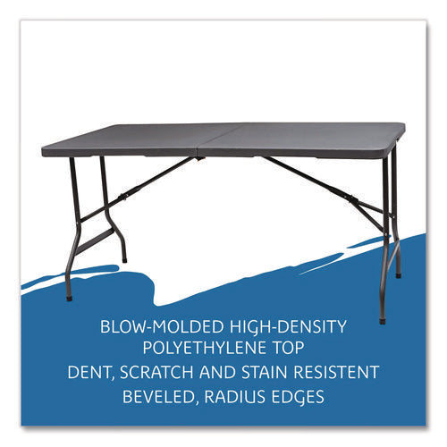 Image of Iceberg IndestrucTable Classic Bi-Folding Table, Rectangular, 60" x 30" x 29", Charcoal