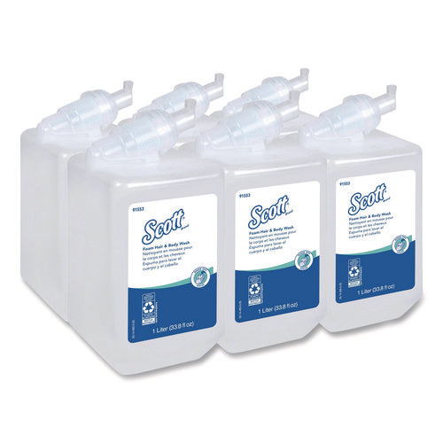 Image of Scott® Pro Foam Hair and Body Wash, Floral Scent, 1,000 mL, 6/Carton