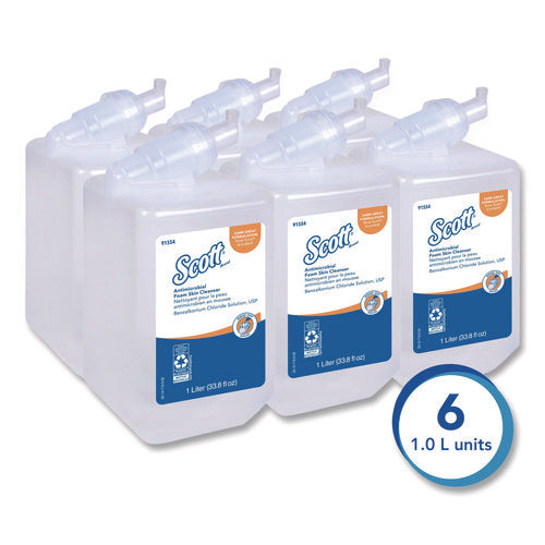 Image of Scott® Antimicrobial Foam Skin Cleanser Refill, Fresh Scent, 1,000 mL, 6/Carton