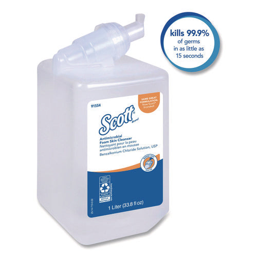 Image of Scott® Antimicrobial Foam Skin Cleanser Refill, Fresh Scent, 1,000 mL, 6/Carton