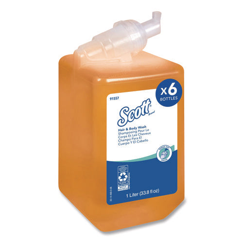 Image of Scott® Essential Hair and Body Wash, Citrus Floral Scent, 1 L, 6/Carton