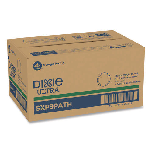 Image of Dixie® Pathways Soak Proof Shield Heavyweight Paper Plates, Wisesize, 8.5" Dia, Green/burgundy, 500/carton