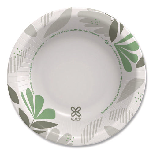 Image of Dixie® Pathways Heavyweight Paper Bowls, 12 Oz, Green/burgundy, 1,000/carton