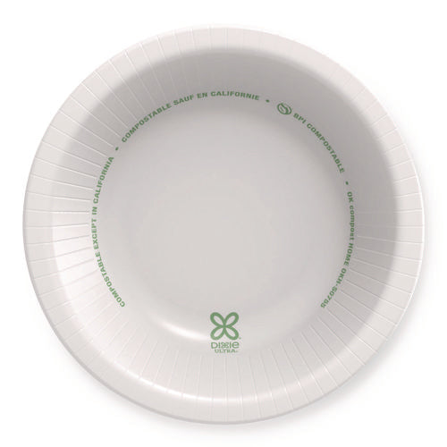 Image of Dixie® Pathways with Soak Proof Shield Heavyweight Paper Bowls, WiseSize, 12 oz, Green/Burgundy, 125/Pack, 4 Packs/Carton