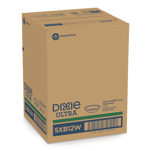 Image of Dixie® Pathways with Soak Proof Shield Heavyweight Paper Bowls, WiseSize, 12 oz, Green/Burgundy, 125/Pack, 4 Packs/Carton