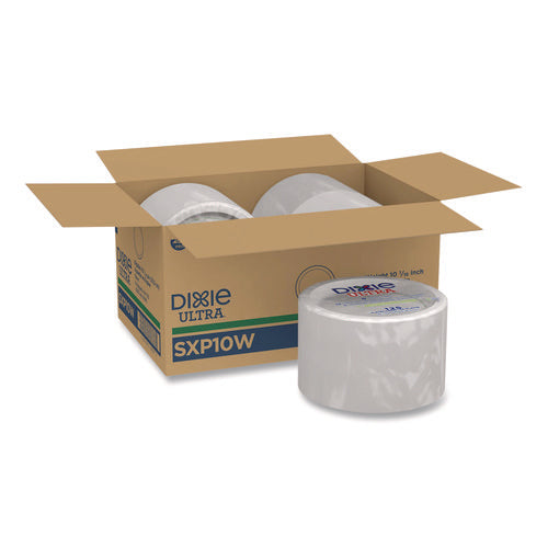 Image of Dixie® Ultra® Heavy-Weight Paper Plates, 10" dia, White, 125/Pack, 4 Packs/Carton