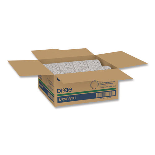 Image of Dixie® Pathways Soak-Proof Shield Mediumweight Paper Plates, 8.5" dia, Green/Burgundy, 1,000/Carton