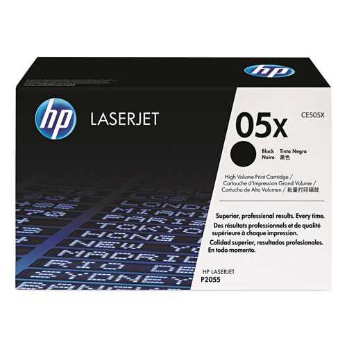 Image of HP HP 05x, (ce505x) High-Yield Black Original Laserjet Toner Cartridge