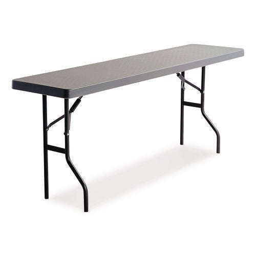Image of Iceberg IndestrucTable Commercial Folding Table, Rectangular, 48" x 24" x 29", Charcoal Top, Charcoal Base/Legs