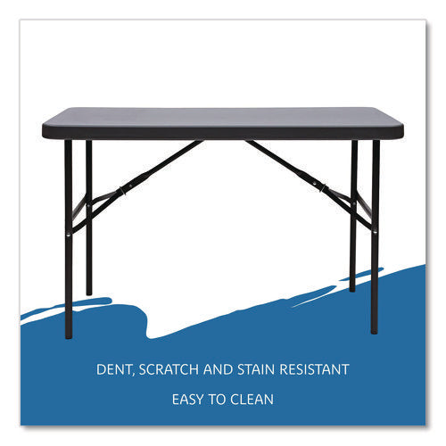 Image of Iceberg IndestrucTable Commercial Folding Table, Rectangular, 48" x 24" x 29", Charcoal Top, Charcoal Base/Legs