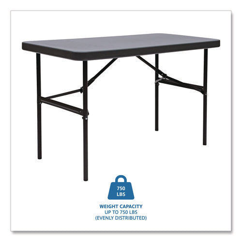 Image of Iceberg IndestrucTable Commercial Folding Table, Rectangular, 48" x 24" x 29", Charcoal Top, Charcoal Base/Legs