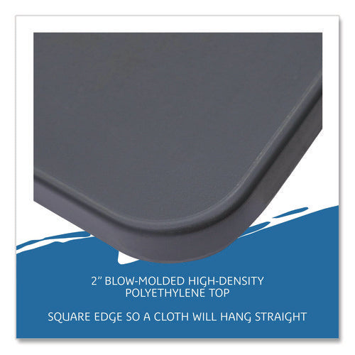 Image of Iceberg IndestrucTable Commercial Folding Table, Rectangular, 48" x 24" x 29", Charcoal Top, Charcoal Base/Legs