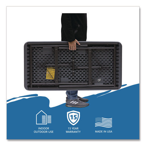 Image of Iceberg IndestrucTable Commercial Folding Table, Rectangular, 48" x 24" x 29", Charcoal Top, Charcoal Base/Legs