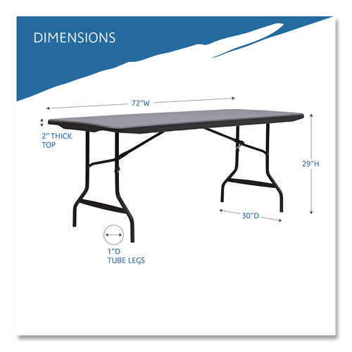 Image of Iceberg IndestrucTable Commercial Folding Table, Rectangular, 72" x 30" x 29", Charcoal Top, Charcoal Base/Legs
