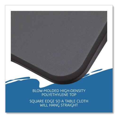 Image of Iceberg IndestrucTable Commercial Folding Table, Rectangular, 72" x 30" x 29", Charcoal Top, Charcoal Base/Legs