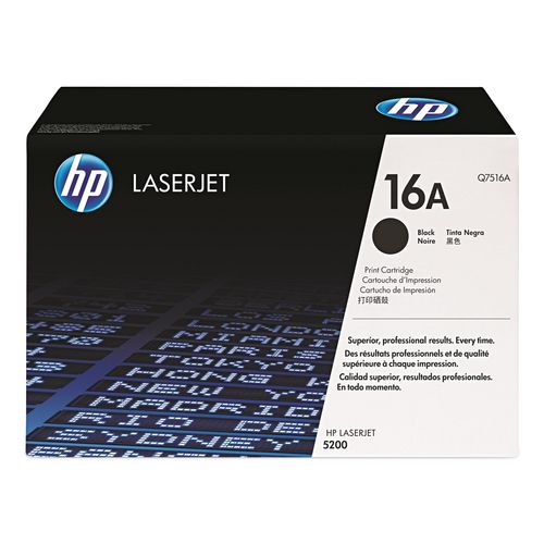 Image of HP HP 16a, (q7516a) Black Original Laserjet Toner Cartridge