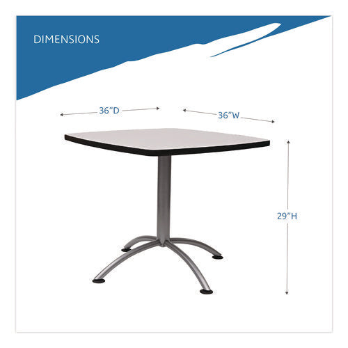 Image of Iceberg CafeWorks Cafe-Height Table, Square, 36" x 36" x 30", Gray/Silver