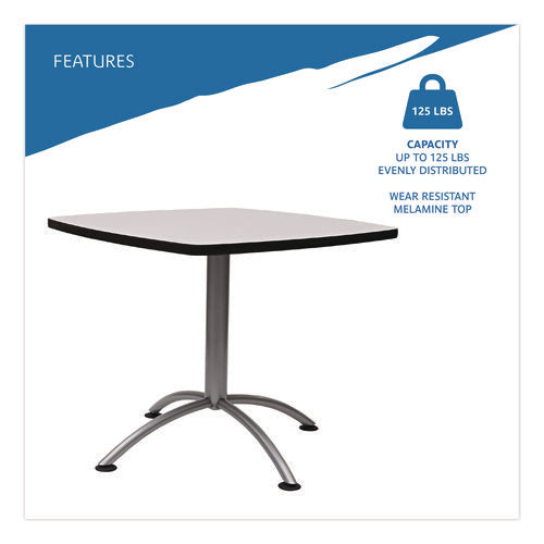 Image of Iceberg CafeWorks Cafe-Height Table, Square, 36" x 36" x 30", Gray/Silver