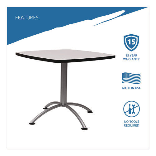 Image of Iceberg CafeWorks Cafe-Height Table, Square, 36" x 36" x 30", Gray/Silver