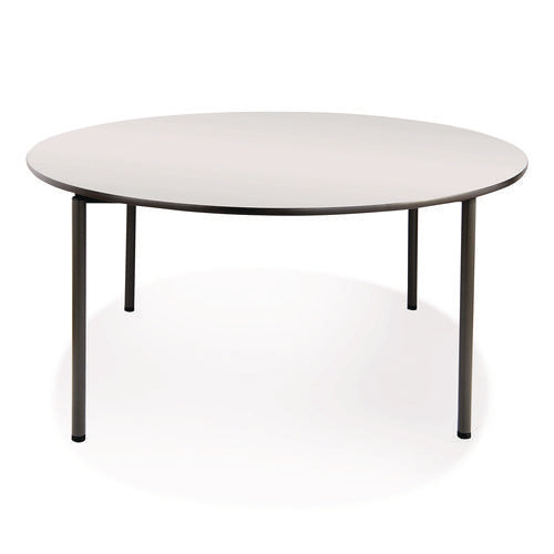 Image of Iceberg Maxx Legroom Wood Folding Table, Round, 60" x 29.5", Gray/Charcoal