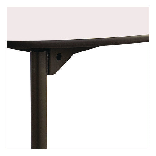 Image of Iceberg Maxx Legroom Wood Folding Table, Round, 60" x 29.5", Gray/Charcoal