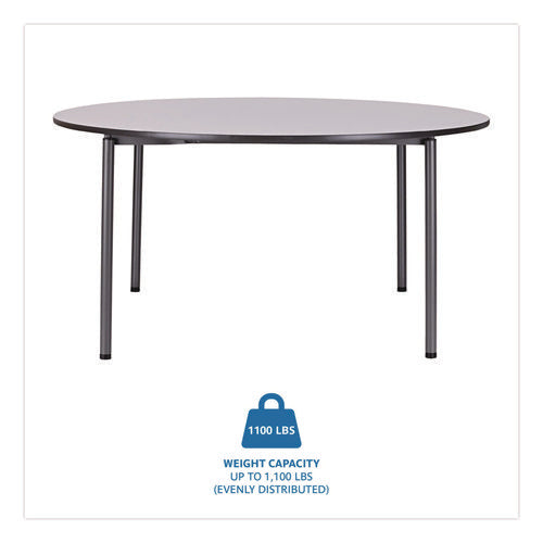 Image of Iceberg Maxx Legroom Wood Folding Table, Round, 60" x 29.5", Gray/Charcoal