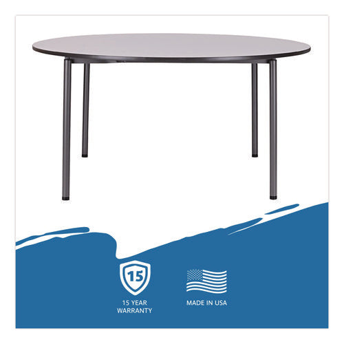 Image of Iceberg Maxx Legroom Wood Folding Table, Round, 60" x 29.5", Gray/Charcoal