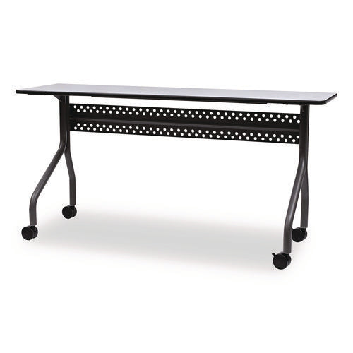 Image of Iceberg OfficeWorks Mobile Training Table, Rectangular, 60" x 18" x 29", Gray/Charcoal