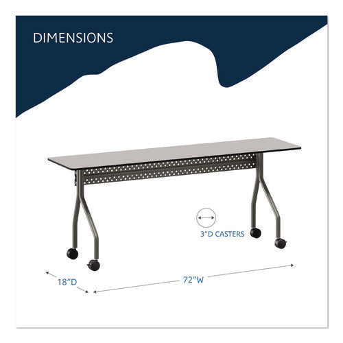 Image of Iceberg OfficeWorks Mobile Training Table, Rectangular, 72" x 18" x 29", Gray/Charcoal