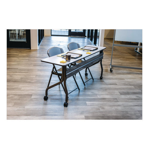 Image of Iceberg OfficeWorks Mobile Training Table, Rectangular, 72" x 18" x 29", Gray/Charcoal