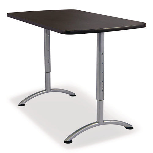 Image of Iceberg ARC Adjustable-Height Table, Rectangular, 60" x 30" x 30" to 42", Graphite/Silver