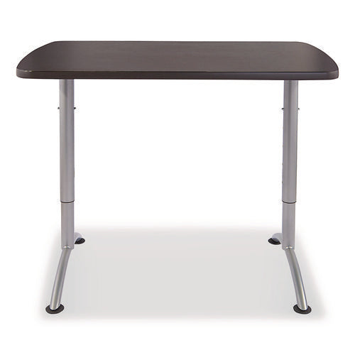 Image of Iceberg ARC Adjustable-Height Table, Rectangular, 60" x 30" x 30" to 42", Graphite/Silver