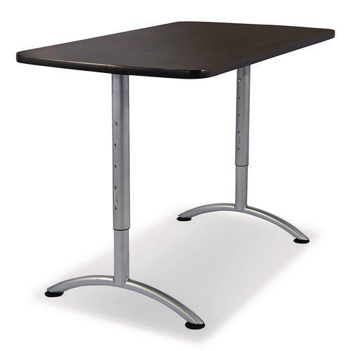 Image of Iceberg ARC Adjustable-Height Table, Rectangular, 60" x 30" x 30" to 42", Graphite/Silver