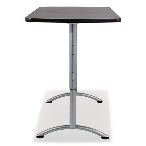 Image of Iceberg ARC Adjustable-Height Table, Rectangular, 60" x 30" x 30" to 42", Graphite/Silver
