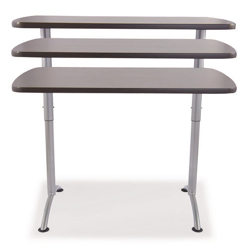 Image of Iceberg ARC Adjustable-Height Table, Rectangular, 60" x 30" x 30" to 42", Graphite/Silver