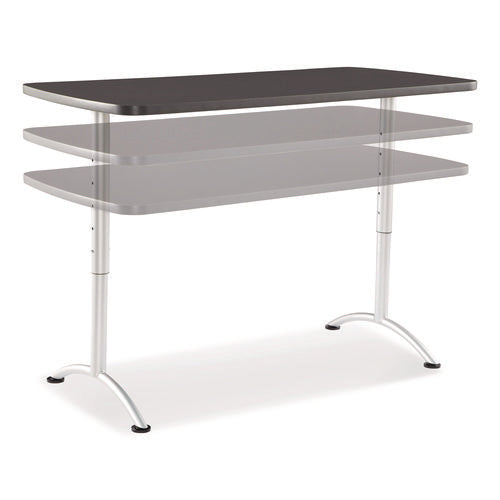 Image of Iceberg ARC Adjustable-Height Table, Rectangular, 60" x 30" x 30" to 42", Graphite/Silver