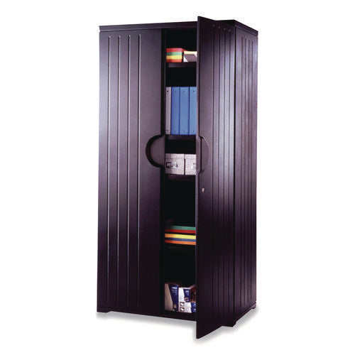 Image of Iceberg Rough n Ready Storage Cabinet, Four-Shelf, 36w x 22d x 72h, Black