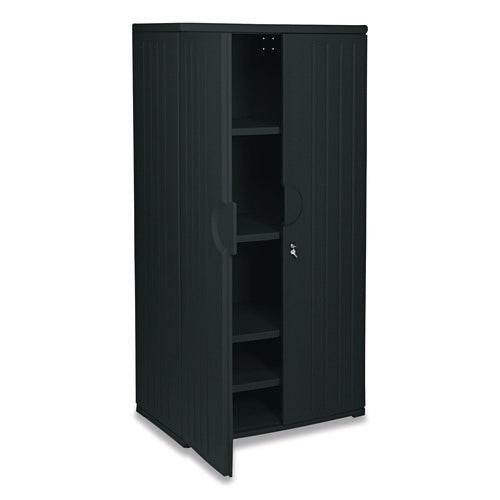 Image of Iceberg Rough n Ready Storage Cabinet, Four-Shelf, 36w x 22d x 72h, Black
