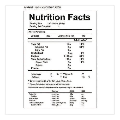 Image of Maruchan® Instant Lunch, Chicken, 2.25 Oz Cups, 12/carton